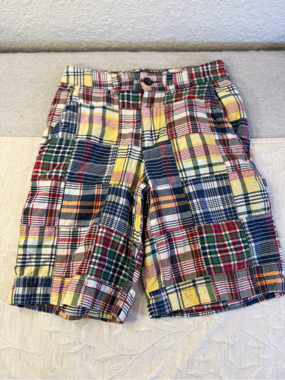 Polo Ralph Lauren Multicolor Patchwork Plaid Boys Long Shorts Size 8